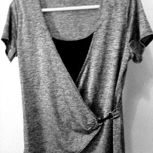 JM Flourette Gray /Black Blouse